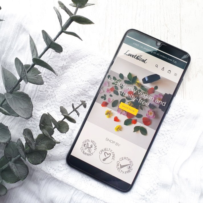 Photo of Lovethical mobile site. Palm Oil Free Beauty by Beauty Folio